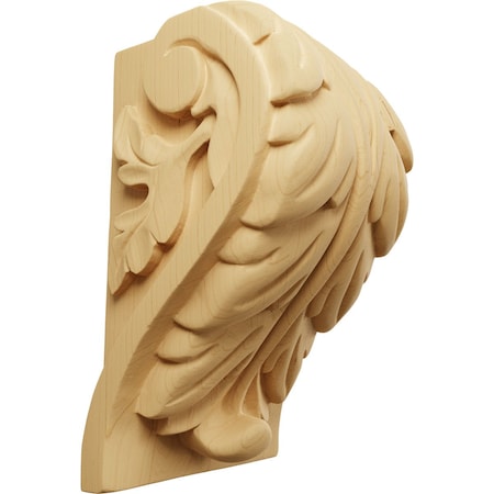 Ekena Millwork 4 1/2"W x 3 3/4"D x 7"H Extra Large Acanthus Leaf Block Corbel, Alder CORW05X04X07BAAL